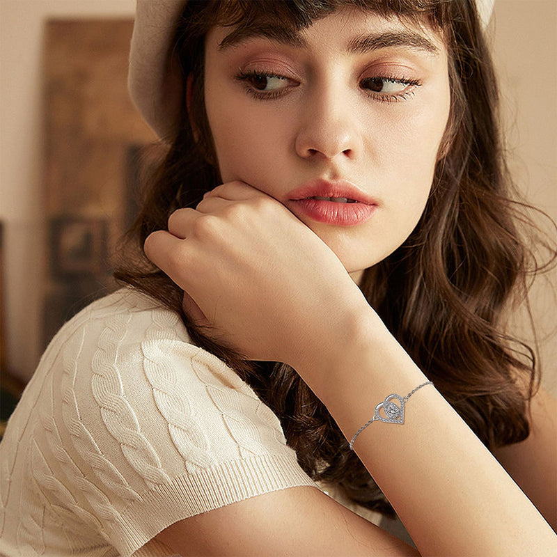 Bracelet ajustable cœur Saint-Valentin