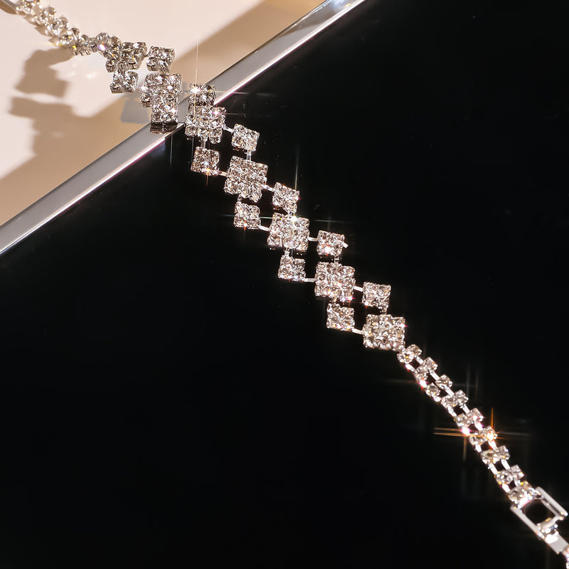 Bracelet et bague strass femme