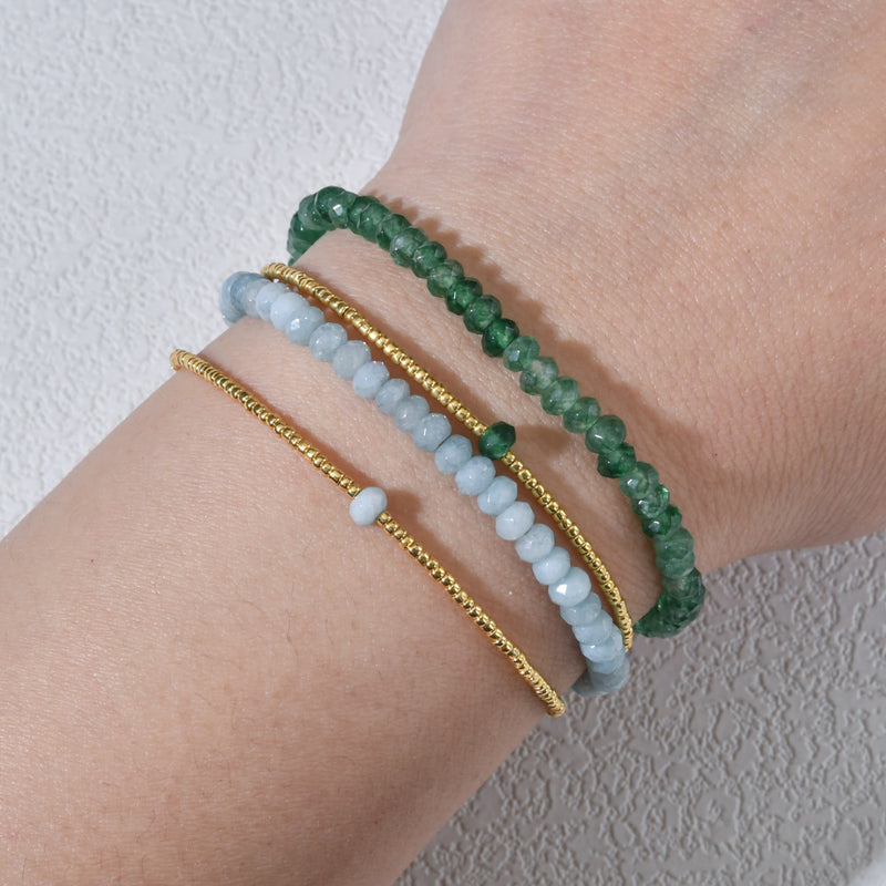 Bracelet double couche pierres naturelles
