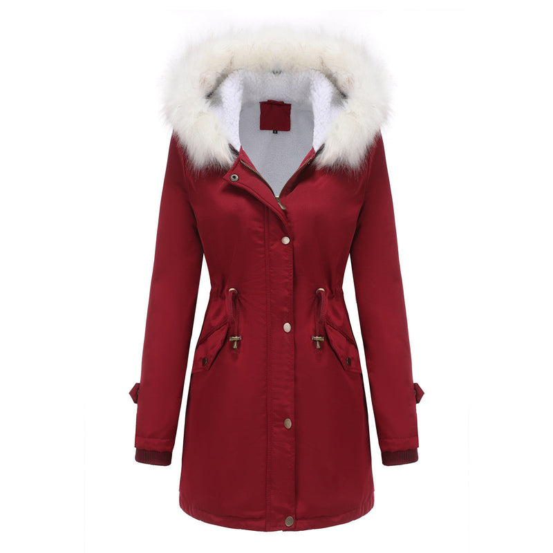 Manteau Femme à Col Fourrure Détachable