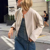 Veste courte bicolore femme
