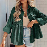 Veste plissée en velours côtelé