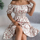 Robe Été Florale à Volants Élégante