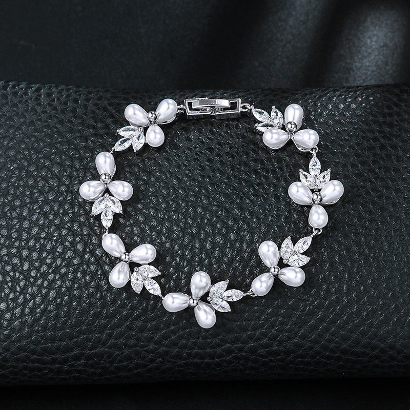 Bracelet perles femme or