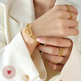 Bracelet titane plaqué or hip-hop