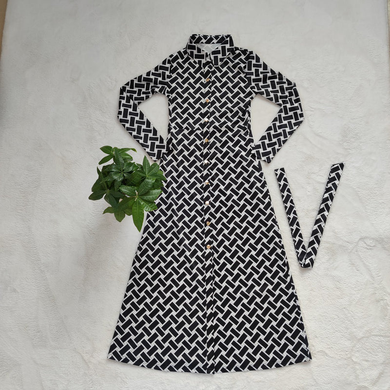 Robe Cardigan Ceinturée Imprimée Sensuelle
