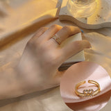 Bague cœur zircon plaqué or