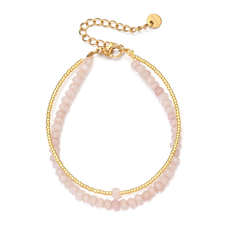 Bracelet double couche pierres naturelles