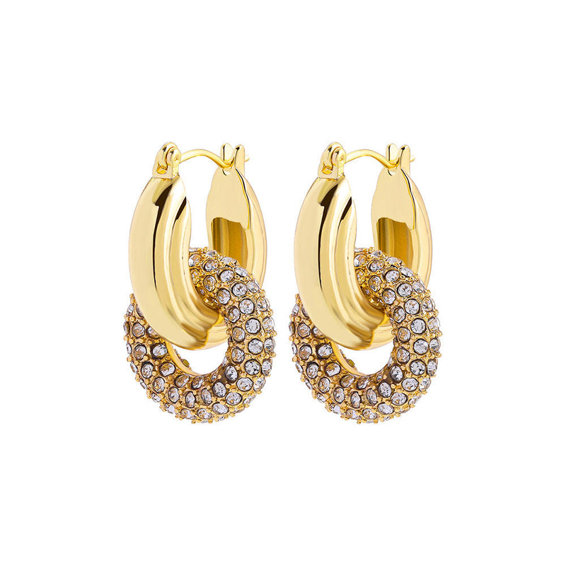 Boucles Cercle Double Or 18K Diamants