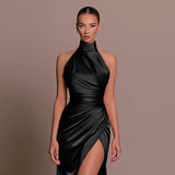 Robe Longue Col Montant Élégante