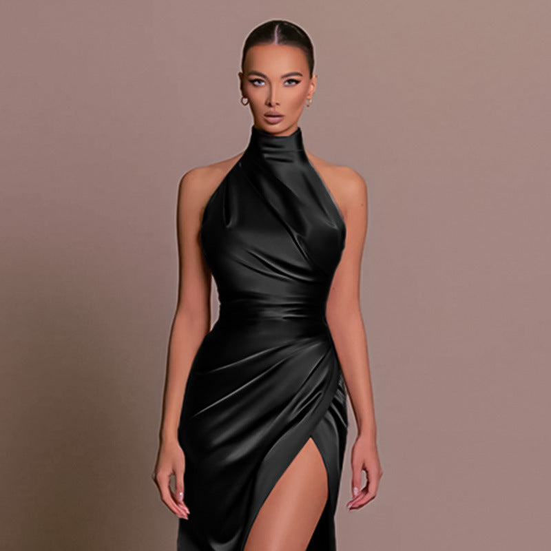 Robe Longue Col Montant Élégante