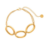 Bracelet ovale géométrique acier titanium