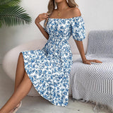Robe Été Florale à Volants Élégante