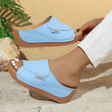 DYNA - Mules Compensées en Cuir Respirant