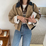 Veste courte décontractée bicolore
