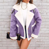 Veste Casual en Peluche à Col Polo