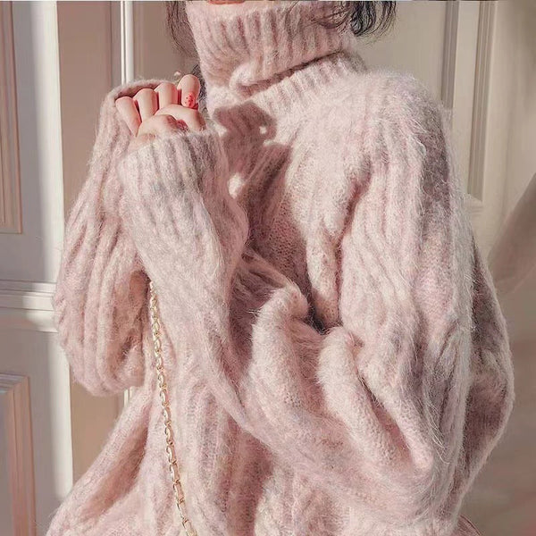 Pull Col Roulé Torsadé Épais - Style Rétro