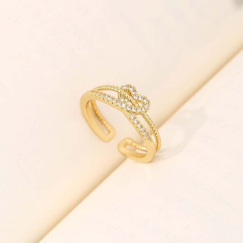 Bague cœur zircon plaqué or