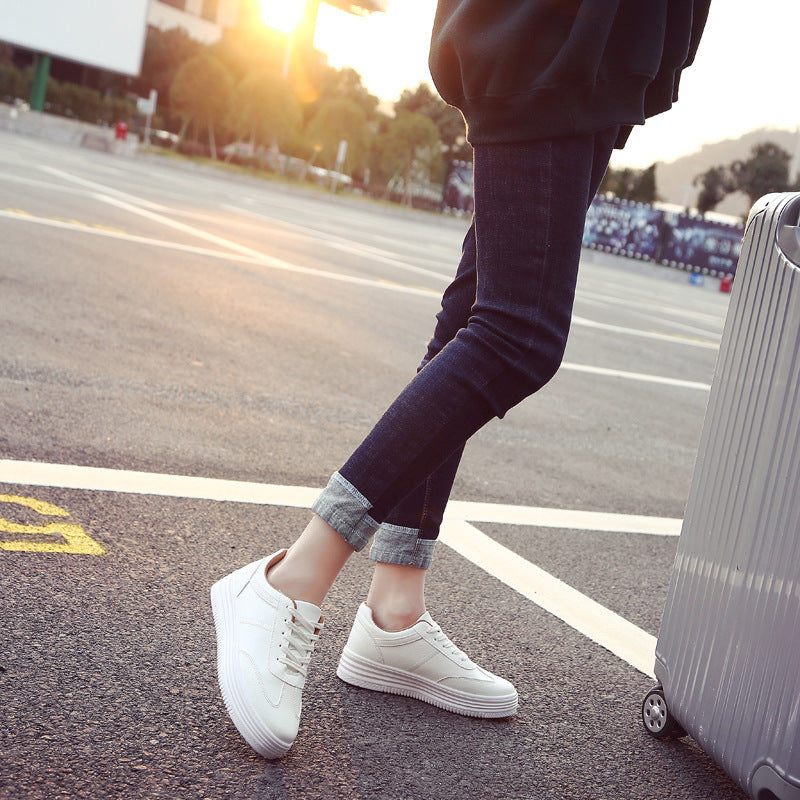 Chaussures Blanches Printemps Épaisses