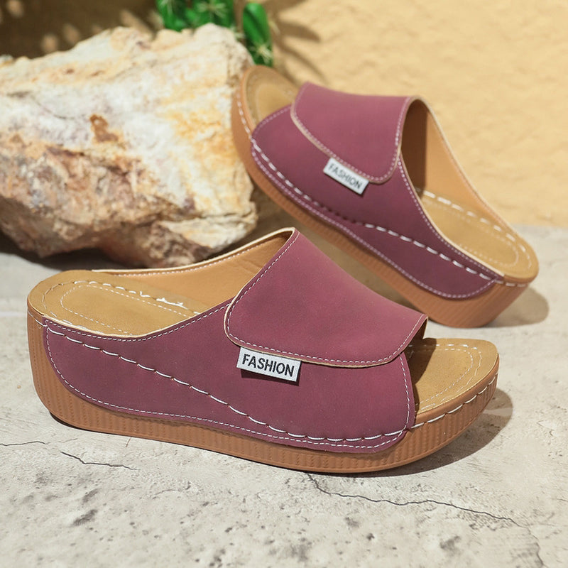 DYNA - Mules Compensées en Cuir Respirant