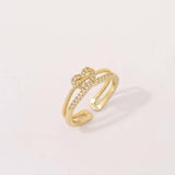 Bague cœur zircon plaqué or