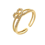 Bague cœur zircon plaqué or