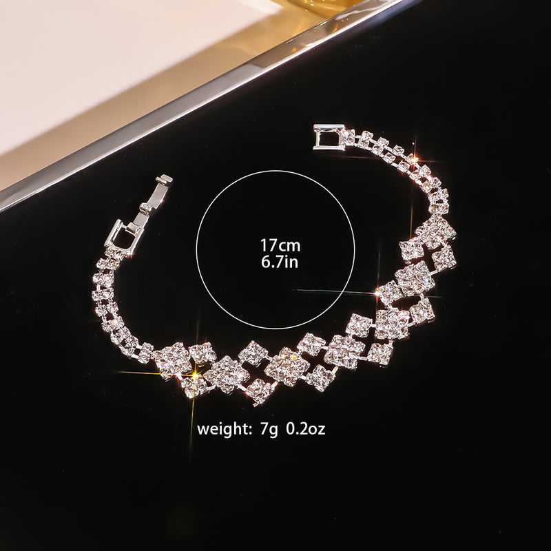 Bracelet et bague strass femme