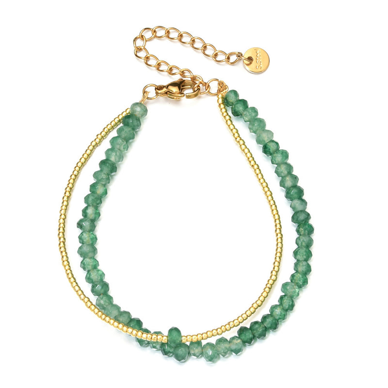 Bracelet double couche pierres naturelles
