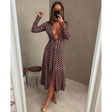 Robe Cardigan Ceinturée Imprimée Sensuelle