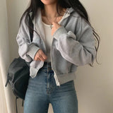 Cardigan Velours Épais Capuche Femme