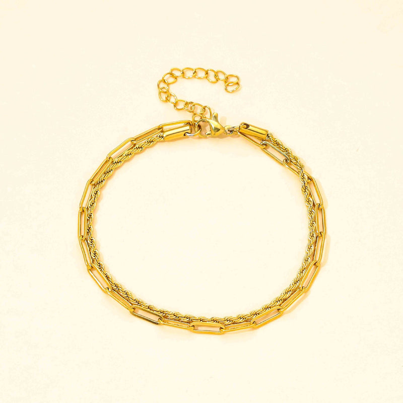 Bracelet torsadé femme en acier titane