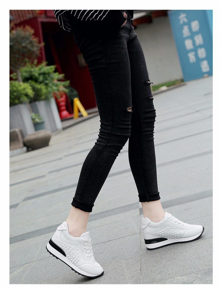 Chaussures Blanches Décontractées Épaisses