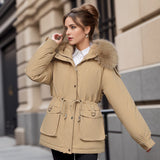 Manteau Épais Matelassé en Velours