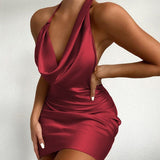 Robe Halter Élégante Une Étape