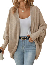 Women's Fashionable Batwing Sleeve Cardigan Loose Knitted Coat