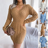 Robe Taille Cintrée Manches Longues