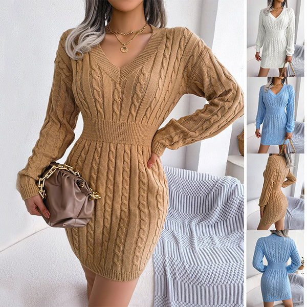 Robe Taille Cintrée Manches Longues