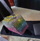 Mini Sac Strass Satin Élégant