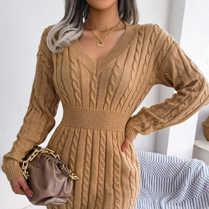 Robe Taille Cintrée Manches Longues