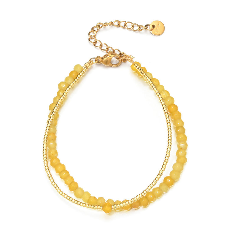 Bracelet double couche pierres naturelles