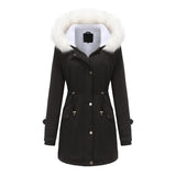 Manteau Femme à Col Fourrure Détachable