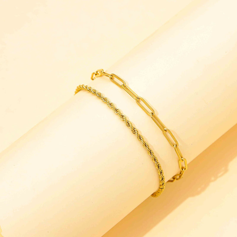 Bracelet torsadé femme en acier titane