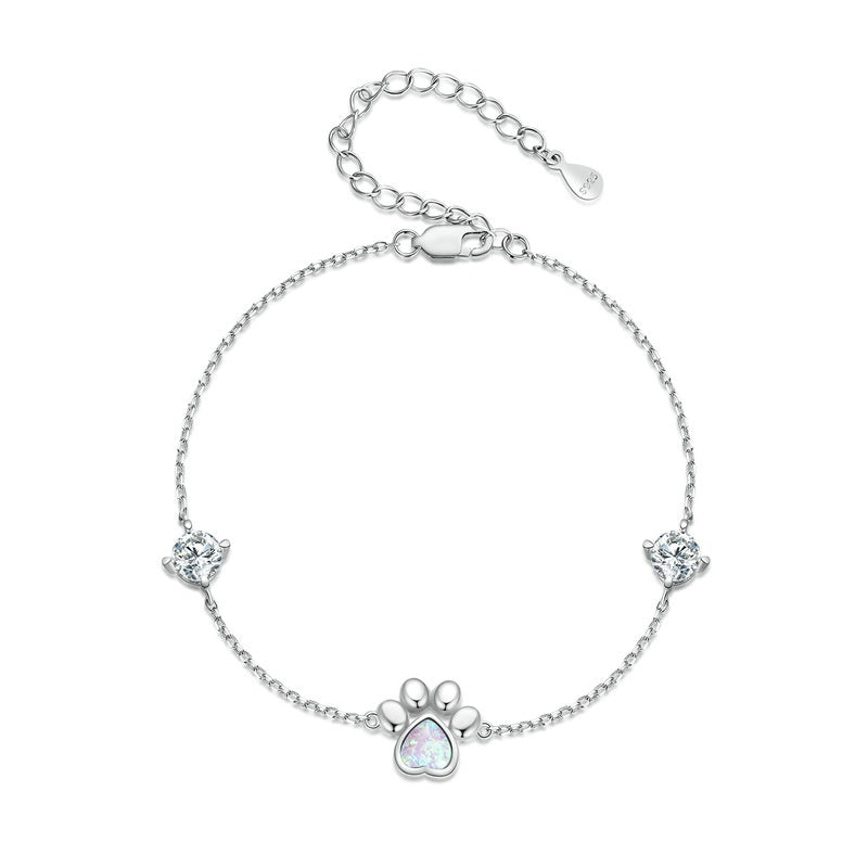 Bracelet argent S925 patte chat