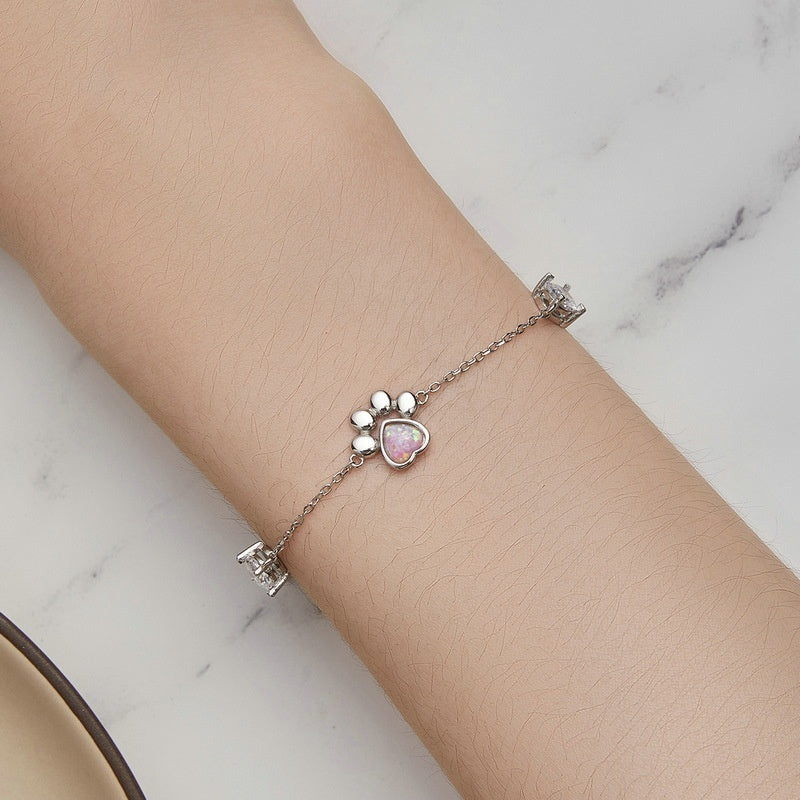 Bracelet argent S925 patte chat