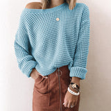 Pull Femme Asymétrique Uni Automne-Hiver