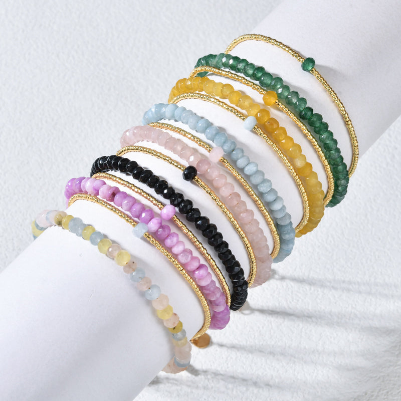 Bracelet double couche pierres naturelles