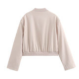 Veste courte bicolore femme