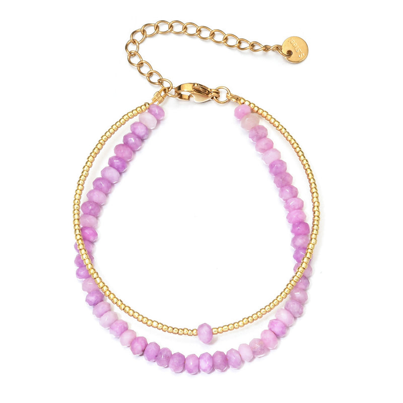 Bracelet double couche pierres naturelles