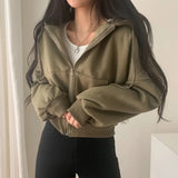 Cardigan Velours Épais Capuche Femme
