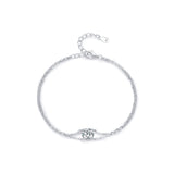 Bracelet double couche moissanite argent